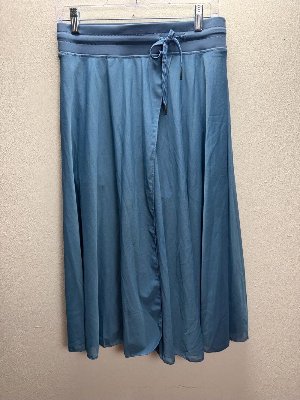 HALARA Light Blue Drawstring Midi A-Line Skirt